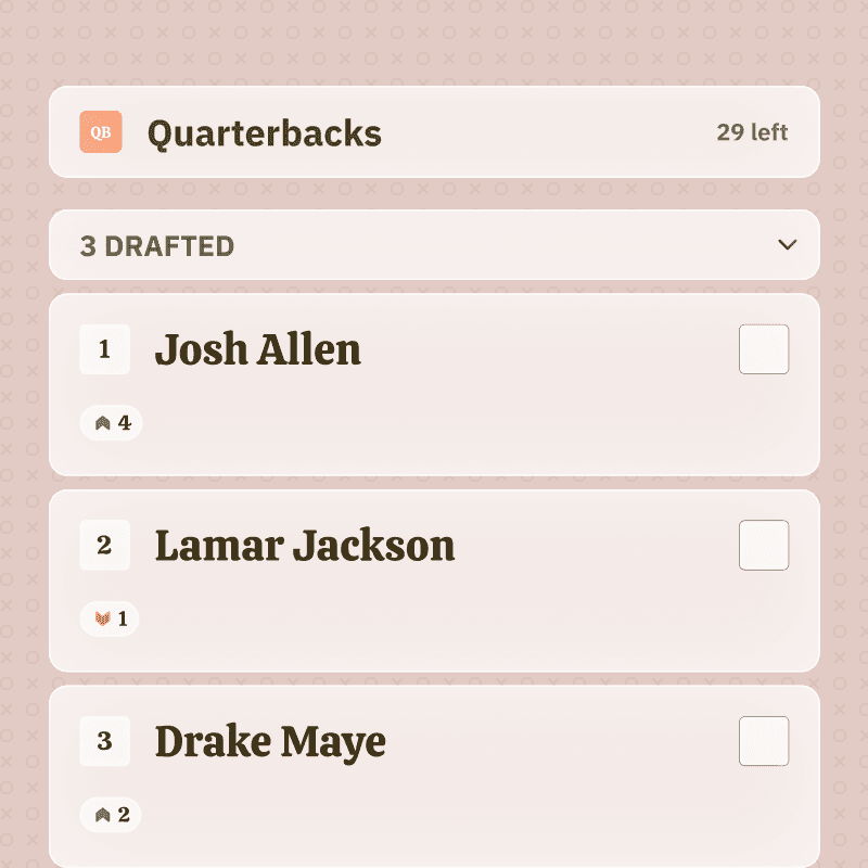 Draft day cheat sheet synced live